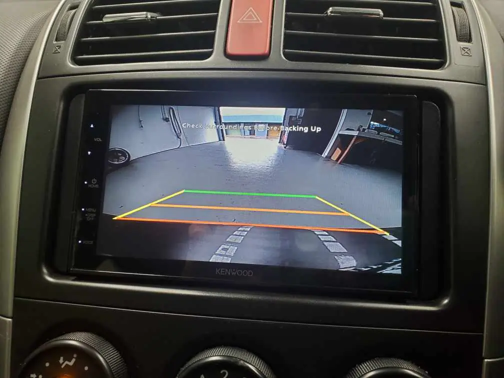 Screen showing reverse camera on a Toyota Corolla Screen showing reverse camera on a Toyota Corolla