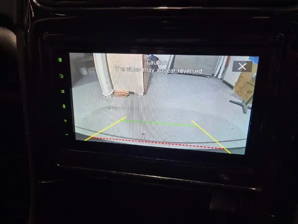 Holden Monaro reverse camera displaying rear-view image and parking guidelines on Pioneer touchscreen